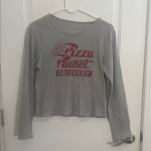 Gray Pizza Planet Long Sleeve Top